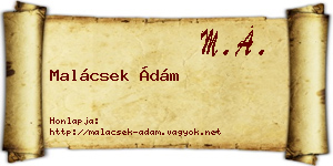 Malácsek Ádám névjegykártya